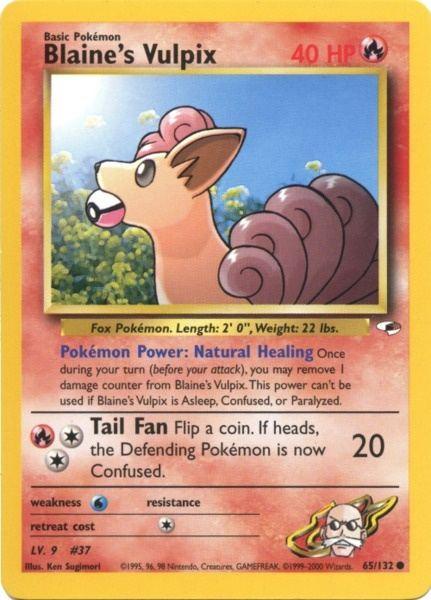 65, Common, Fire, Gym Heroes Unlimited, Normal, Water[×2] Blaine's Vulpix (65/132) [Gym Heroes Unlimited] - Trading Card World