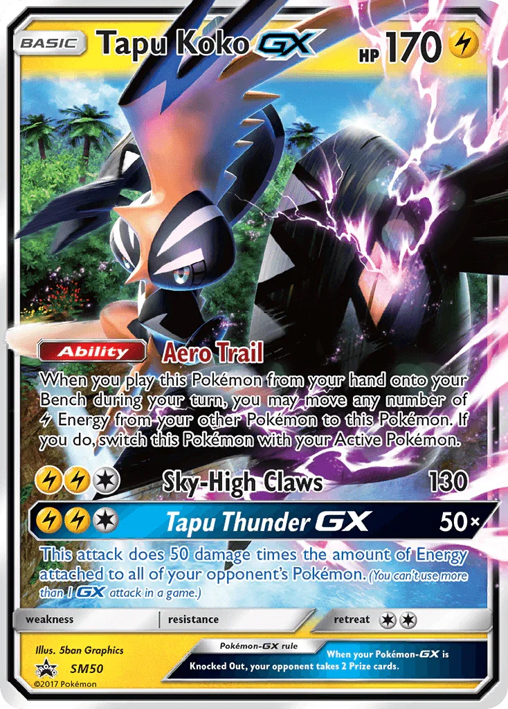 Holofoil, Lightning, Promo, SM50, Sun & Moon: Black Star Promos Tapu Koko GX (SM50) [Sun & Moon: Black Star Promos] - Trading Card World