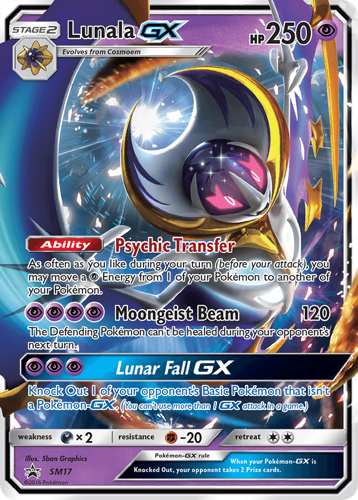 Darkness [x2], Fighting [-20], Holofoil, Promo, Psychic, SM17, Sun & Moon: Black Star Promos Lunala GX (SM17) [Sun & Moon: Black Star Promos] - Trading Card World