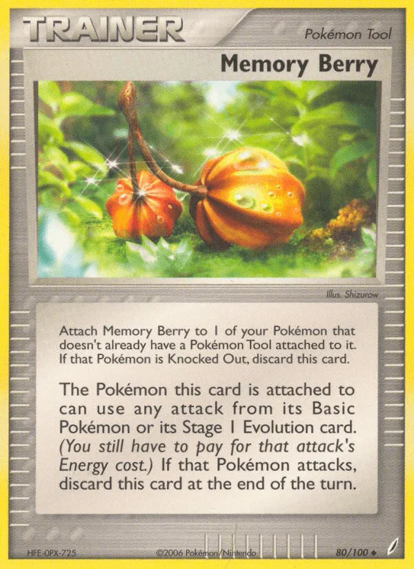 80, EX: Crystal Guardians, Item, Normal, Uncommon Memory Berry (80/100) [EX: Crystal Guardians] - Trading Card World
