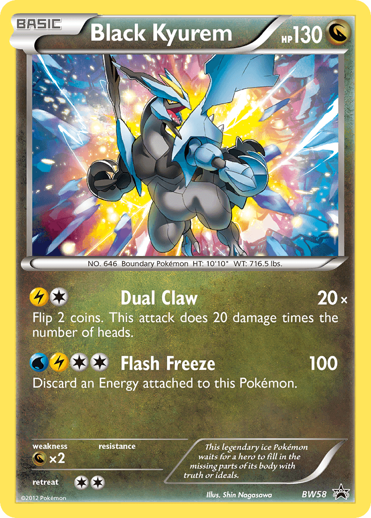 Black & White: Black Star Promos, Black Star Promo, BW58, Dragon, Dragon[×2], Holofoil Black Kyurem (BW58) [Black & White: Black Star Promos] - Trading Card World