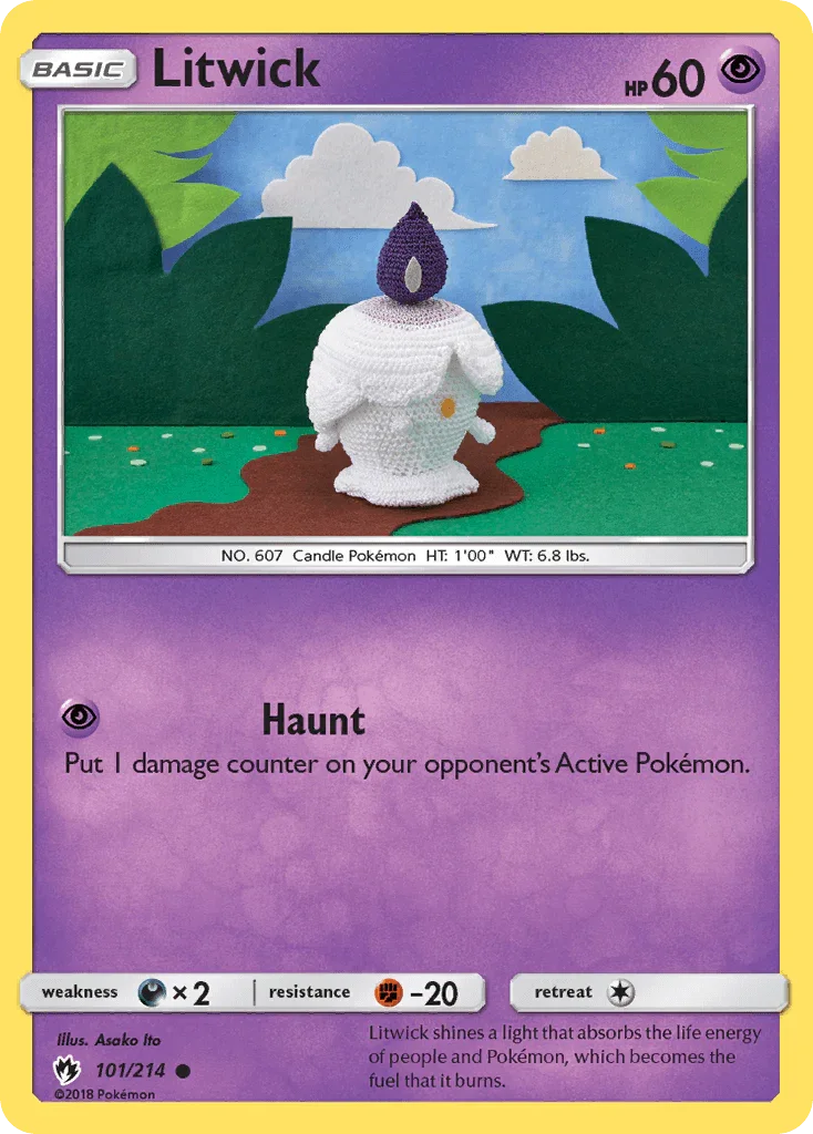 Common, Darkness[×2], Fighting[-20], Normal, Psychic, Reverse Holofoil, Sun & Moon: Lost Thunder Litwick (101/214) [Sun & Moon: Lost Thunder] - Trading Card World