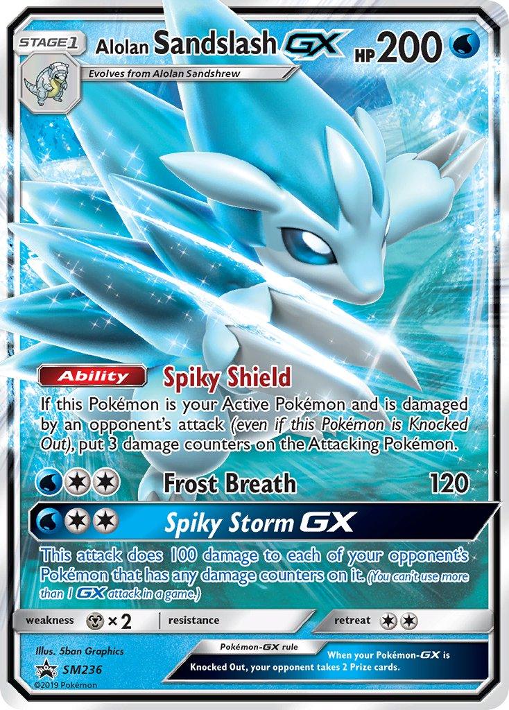 Black Star Promo, Holofoil, Metal[×2], SM236, Sun & Moon: Black Star Promos, Water Alolan Sandslash GX (SM236) [Sun & Moon: Black Star Promos] - Trading Card World