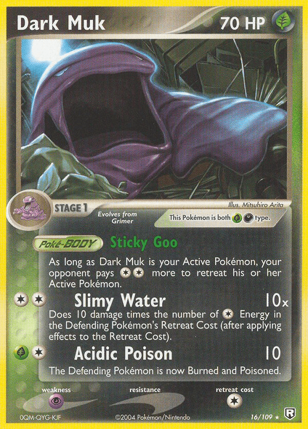 16, Darkness, EX: Team Rocket Returns, Grass, Normal, Psychic[×2], Rare Dark Muk (16/109) [EX: Team Rocket Returns] - Trading Card World