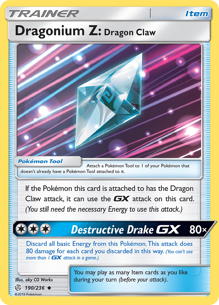 190, Item, Normal, Reverse Holofoil, Sun & Moon: Cosmic Eclipse, Uncommon Dragonium Z: Dragon Claw (190/236) [Sun & Moon: Cosmic Eclipse] - Trading Card World