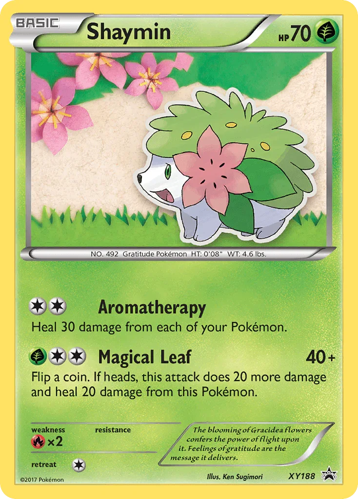 Fire [x2], Grass, Holofoil, Promo, XY188, XY: Black Star Promos Shaymin (XY188) [XY: Black Star Promos] - Trading Card World