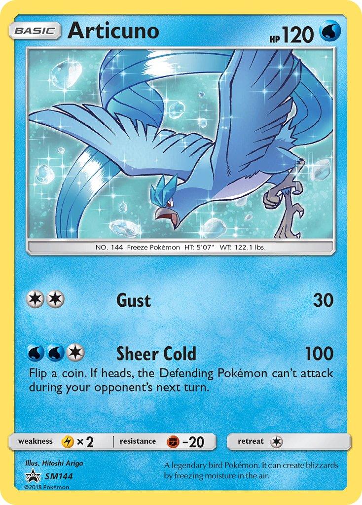 Black Star Promo, Fighting[-20], Holofoil, Lightning[×2], SM144, Sun & Moon: Black Star Promos, Water Articuno (SM144) [Sun & Moon: Black Star Promos] - Trading Card World