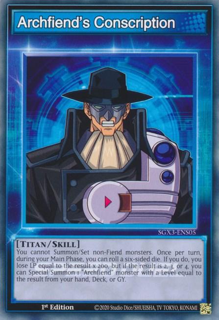 1st Edition, Common, Skill, Speed Duel GX: Duelists of Shadows Archfiend's Conscription [SGX3-ENS05] Common - Trading Card World