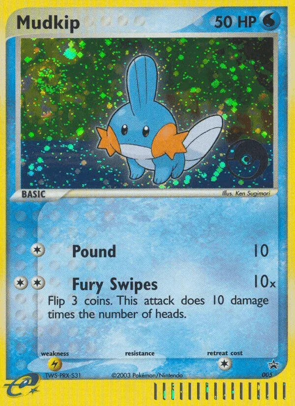 005, Black Star Promo, Holofoil, Lightning[×2], Nintendo: Black Star Promos, Water Mudkip (005) [Nintendo: Black Star Promos] - Trading Card World