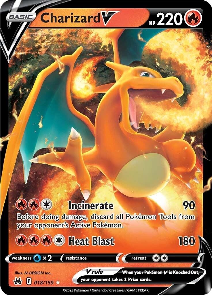 018, Fire, Holofoil, Sword & Shield: Crown Zenith, Ultra Rare, Water [x2] Charizard V (018/159) [Sword & Shield: Crown Zenith] - Trading Card World