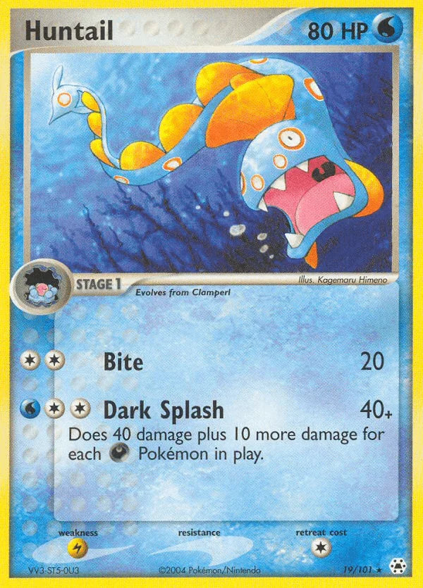 19, EX: Hidden Legends, Lightning[×2], Normal, Rare, Reverse Holofoil, Water Huntail (19/101) [EX: Hidden Legends] - Trading Card World