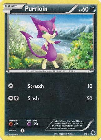 Black & White: Trainer Kit - Zoroark, Darkness, Fighting[×2], Normal, Promo, Psychic[-20] Purrloin (1/30) [Black & White: Trainer Kit - Zoroark] - Trading Card World