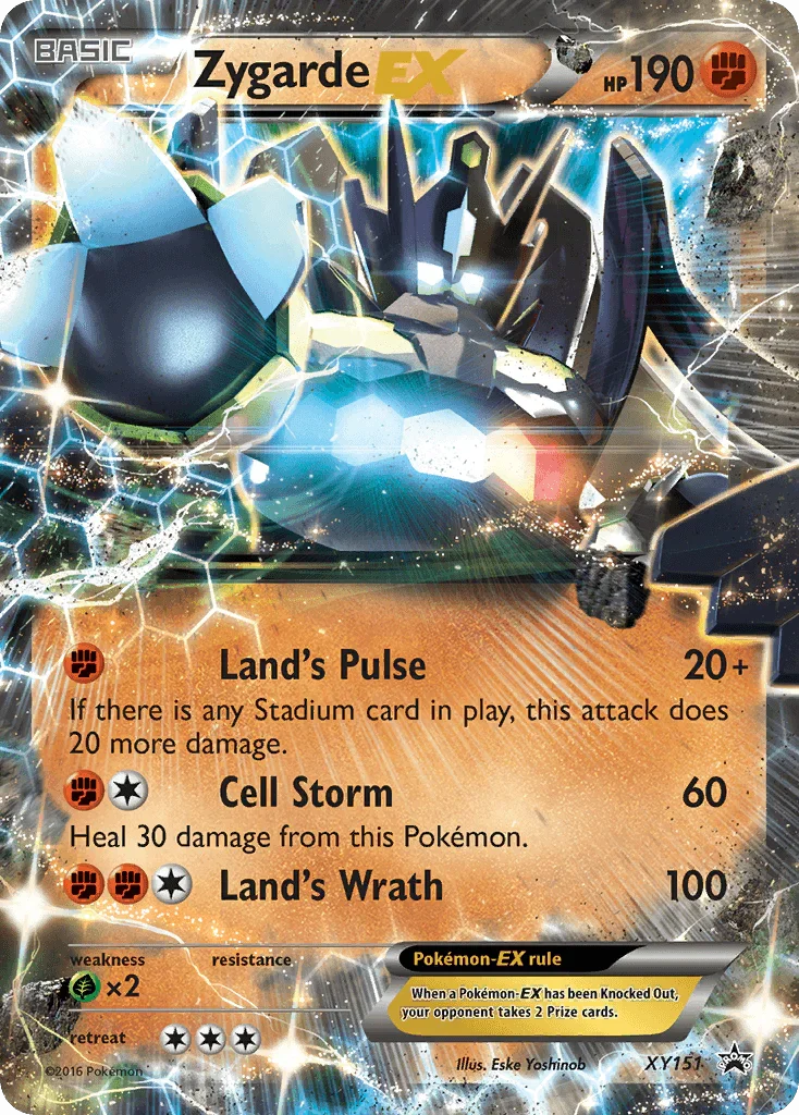 Fighting, Grass[×2], Holofoil, Promo, XY151, XY: Black Star Promos Zygarde EX (XY151) [XY: Black Star Promos] - Trading Card World