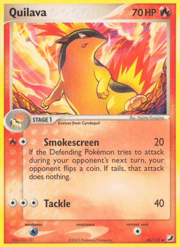 45, EX: Unseen Forces, Fire, Normal, Uncommon, Water[×2] Quilava (45/115) [EX: Unseen Forces] - Trading Card World