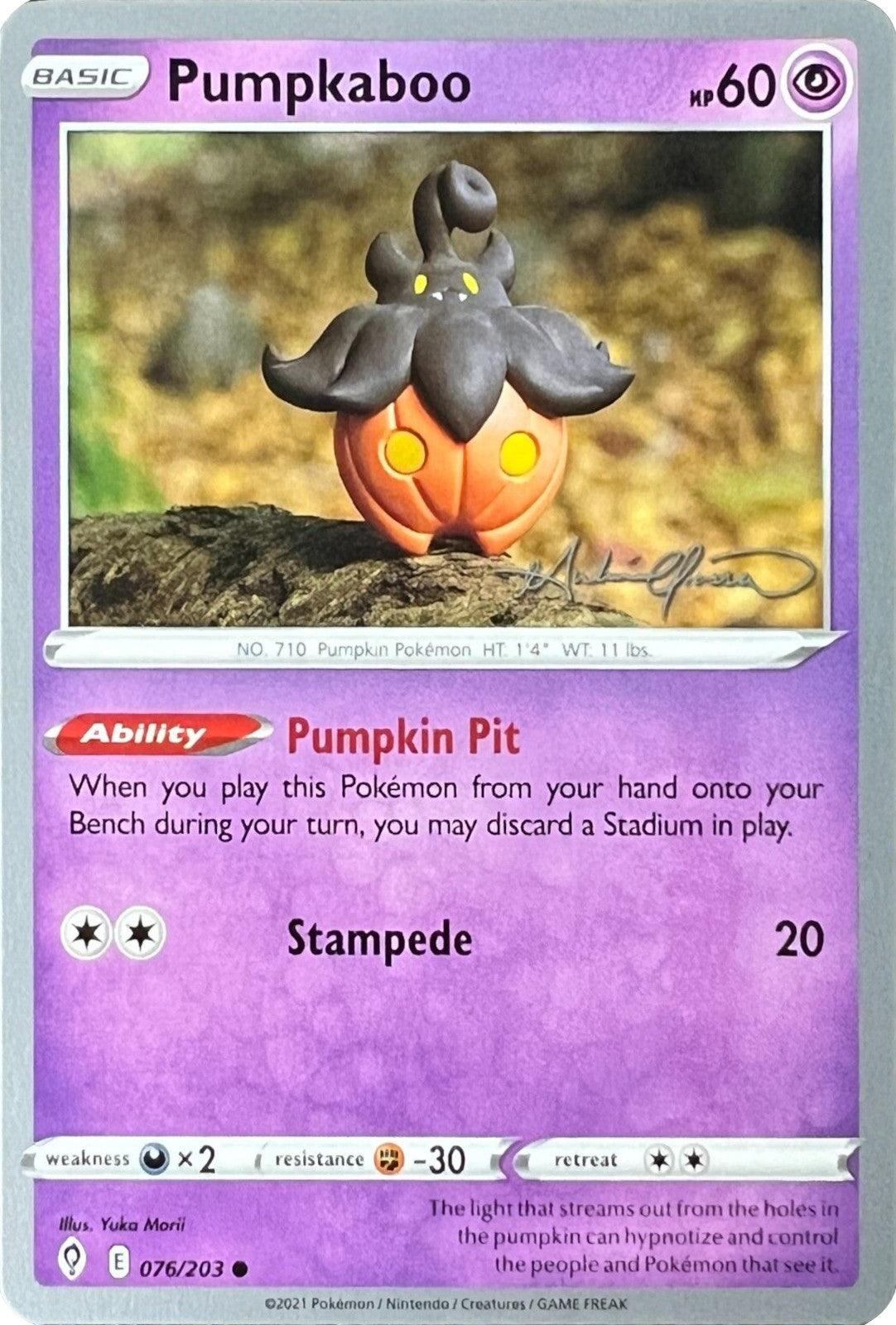 076, Common, Darkness [x2], Fighting [-30], Normal, Psychic, World Championships 2022 Pumpkaboo (076/203) (The Shape of Mew - Andre Chiasson) [World Championships 2022] - Trading Card World