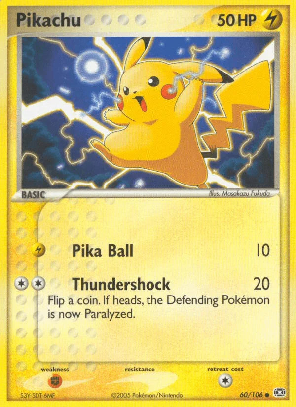 60, Common, EX: Emerald, Fighting[×2], Lightning, Normal Pikachu (60/106) [EX: Emerald] - Trading Card World
