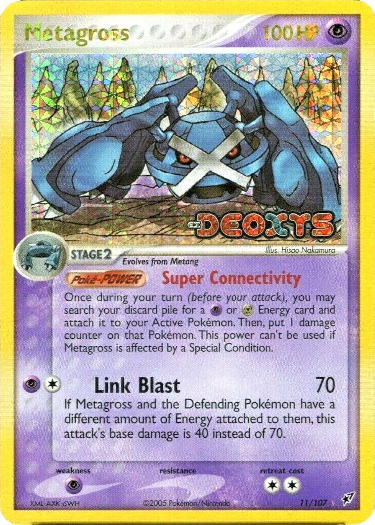 11, EX: Deoxys, Holo Rare, Psychic, Psychic[×2], Reverse Holofoil Metagross (11/107) (Stamped) [EX: Deoxys] - Trading Card World