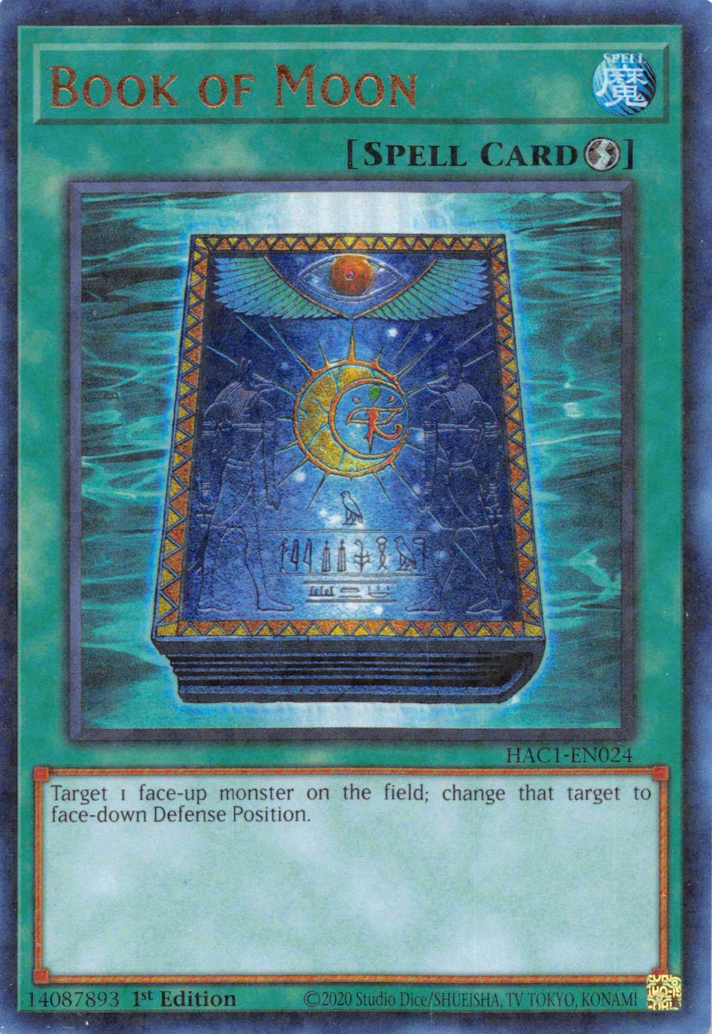 1st Edition, Hidden Arsenal: Chapter 1, Parallel Rare, Quick-Play Spell, Spell Book of Moon (Duel Terminal) [HAC1-EN024] Parallel Rare - Trading Card World
