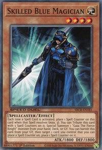 1st Edition, Common, Effect Monster, Light, Speed Duel: Battle City Box, Spellcaster Skilled Blue Magician [SBCB-EN181] Common - Trading Card World