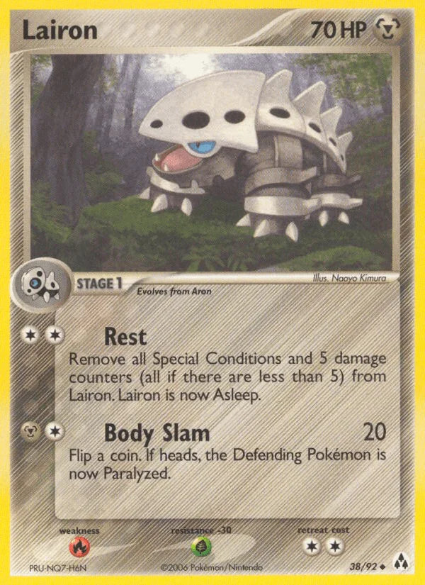 38, EX: Legend Maker, Fire[×2], Grass[-30], Metal, Normal, Uncommon Lairon (38/92) [EX: Legend Maker] - Trading Card World