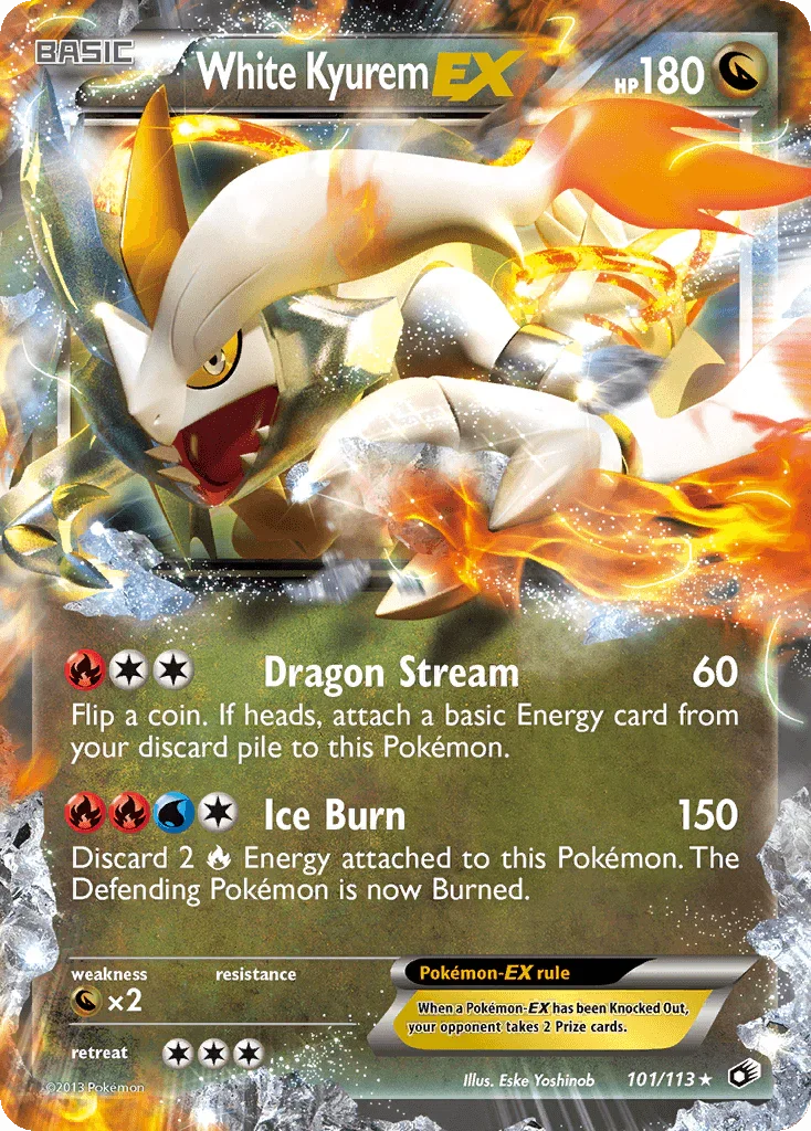 Black & White: Legendary Treasures, Dragon, Dragon[×2], Holofoil, Ultra Rare White Kyurem EX (101/113) [Black & White: Legendary Treasures] - Trading Card World