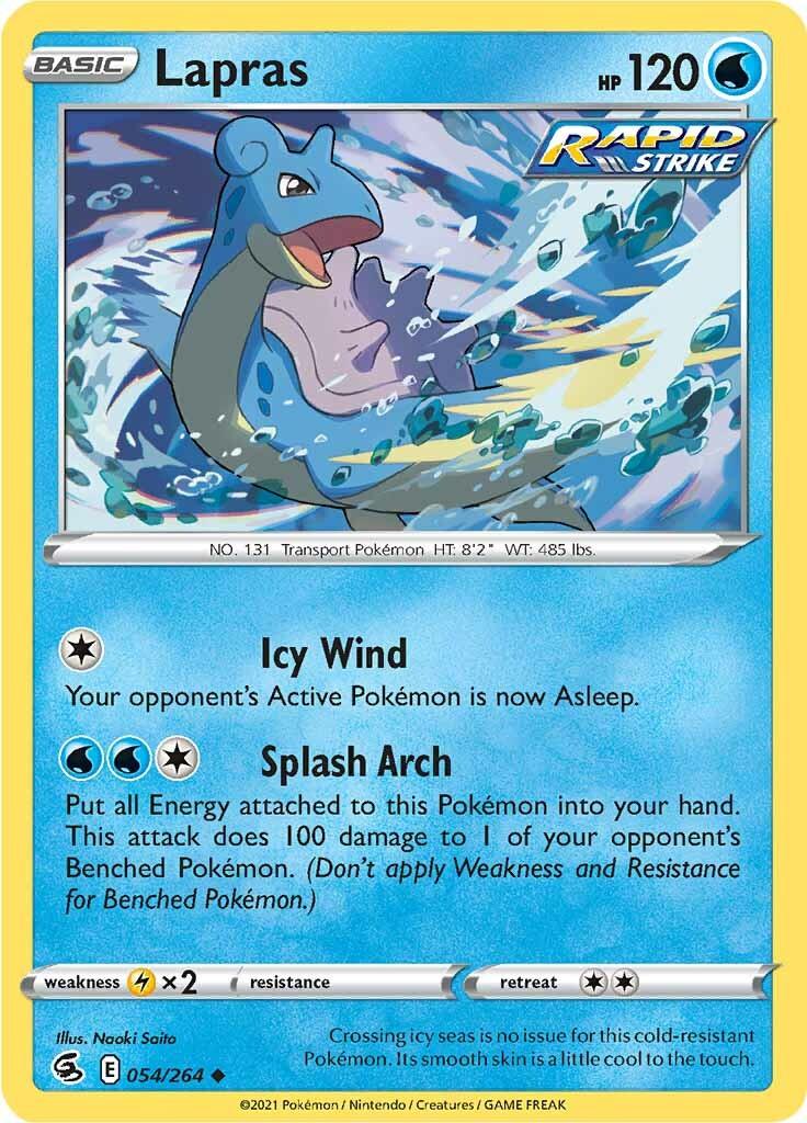 054, Lightning [x2], Normal, Reverse Holofoil, Sword & Shield: Fusion Strike, Uncommon, Water Lapras (054/264) [Sword & Shield: Fusion Strike] - Trading Card World
