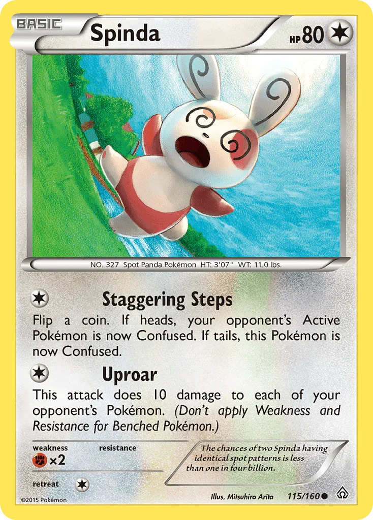 115, Colorless, Common, Fighting[×2], Normal, Reverse Holofoil, XY: Primal Clash Spinda (115/160) [XY: Primal Clash] - Trading Card World