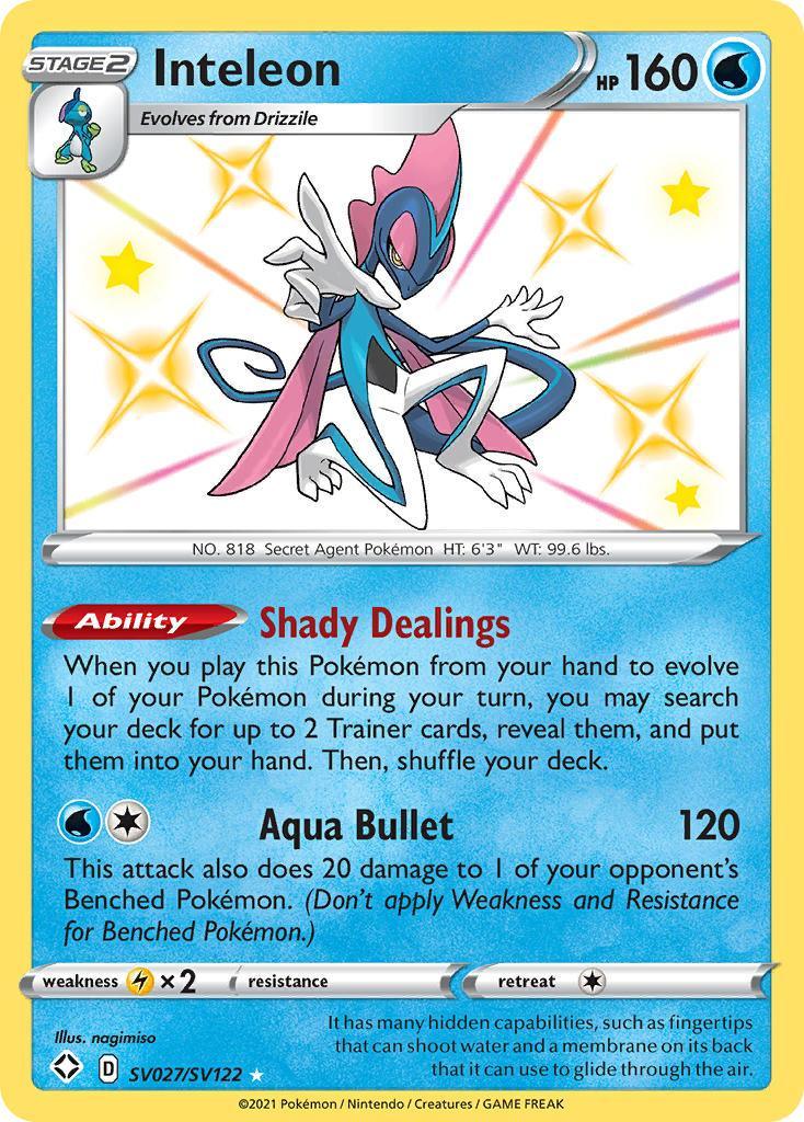 Holofoil, Lightning[×2], SV027, Sword & Shield: Shining Fates, Ultra Rare, Water Inteleon (SV027/SV122) [Sword & Shield: Shining Fates] - Trading Card World