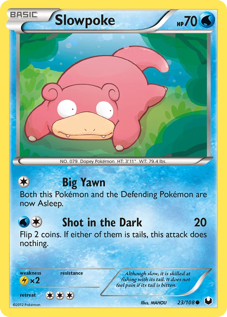 23, Black & White: Dark Explorers, Common, Lightning[×2], Normal, Reverse Holofoil, Water Slowpoke (23/108) [Black & White: Dark Explorers] - Trading Card World