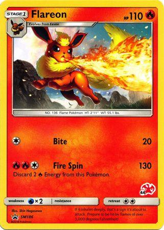 Battle Academy 2020, Fire, Normal, Promo, SM186, Water[×2] Flareon (SM186) (Charizard Stamp #44) [Battle Academy 2020] - Trading Card World