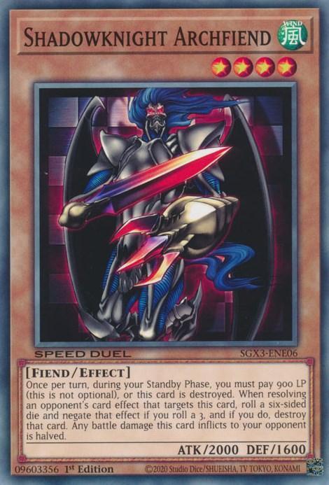 1st Edition, Common, Effect Monster, Fiend, Speed Duel GX: Duelists of Shadows, Wind Shadowknight Archfiend [SGX3-ENE06] Common - Trading Card World