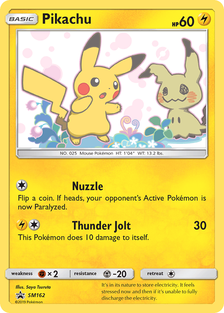 Fighting [x2], Holofoil, Lightning, Metal [-20], Promo, SM162, Sun & Moon: Black Star Promos Pikachu (SM162) [Sun & Moon: Black Star Promos] - Trading Card World