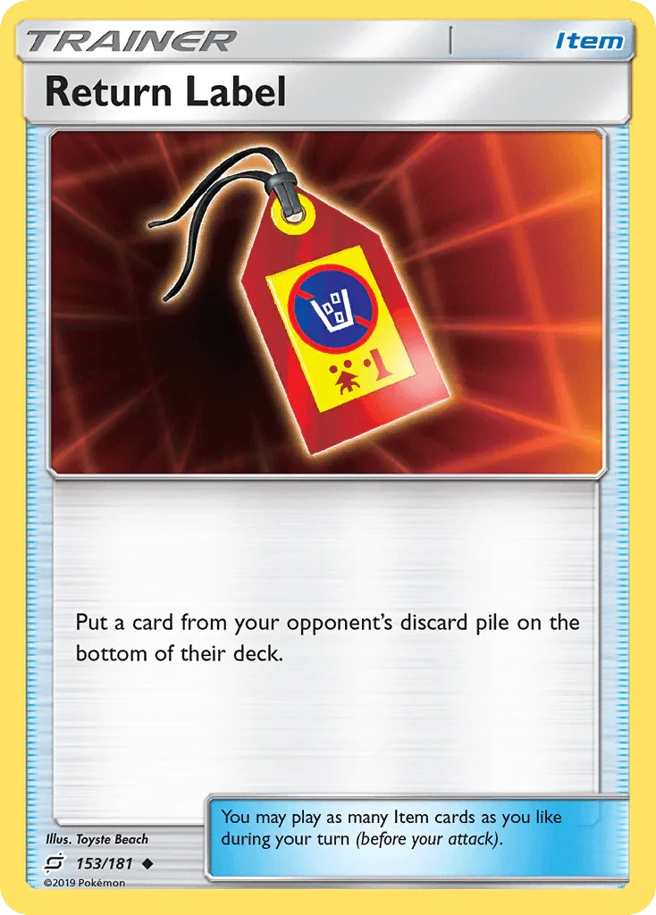 153, Item, Normal, Reverse Holofoil, Sun & Moon: Team Up, Uncommon Return Label (153/181) [Sun & Moon: Team Up] - Trading Card World