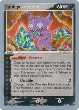 10, Colorless[-20], Darkness, Normal, Rare, World Championships 2008 Sableye (10/100) (Intimidation - Tristan Robinson) [World Championships 2008] - Trading Card World