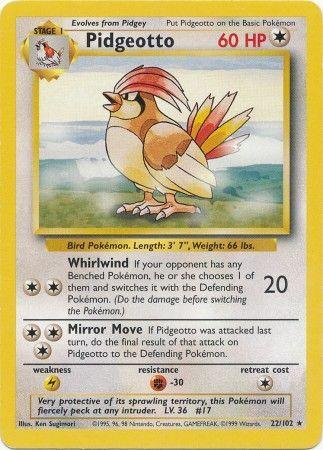 22, Base Set Unlimited, Colorless, Fighting[-30], Lightning[×2], Normal, Rare Pidgeotto (22/102) [Base Set Unlimited] - Trading Card World