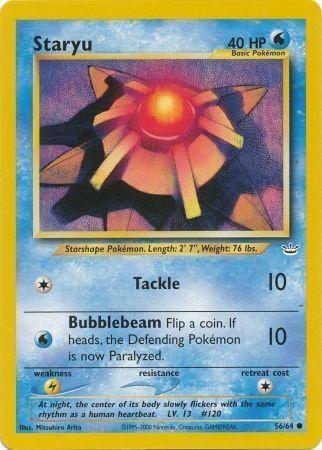 56, Common, Lightning[×2], Neo Revelation Unlimited, Normal, Water Staryu (56/64) [Neo Revelation Unlimited] - Trading Card World