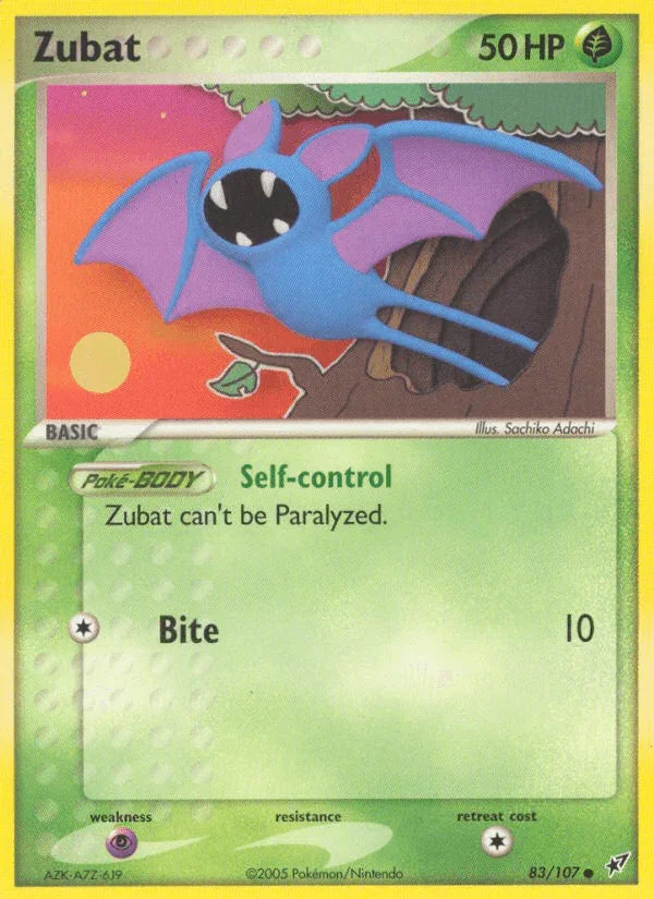 83, Common, EX: Deoxys, Grass, Normal, Psychic[×2] Zubat (83/107) [EX: Deoxys] - Trading Card World