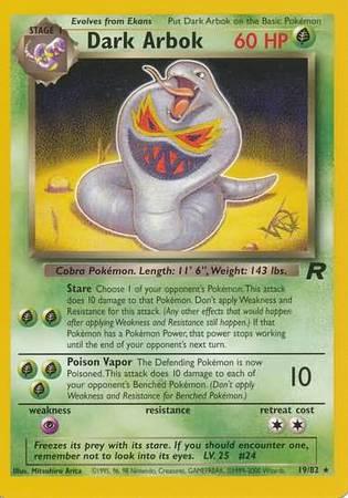 19, Grass, Normal, Promo, Psychic[×2], Team Rocket Unlimited Dark Arbok (19/82) (W Stamped Promo) [Team Rocket Unlimited] - Trading Card World