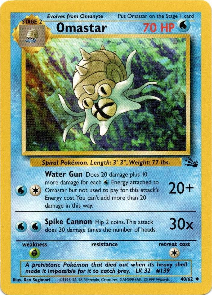 40, Fossil Unlimited, Grass[×2], Normal, Uncommon, Water Omastar (40/62) [Fossil Unlimited] - Trading Card World