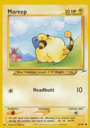 75, Common, Fighting[×2], Lightning, Neo Destiny Unlimited, Normal Mareep (75/105) [Neo Destiny Unlimited] - Trading Card World