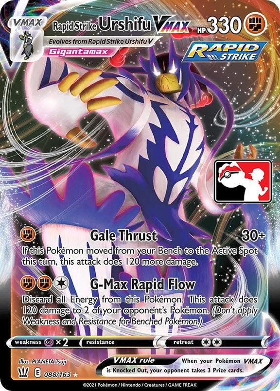 088, Fighting, Holofoil, Prize Pack Series One, Psychic[x2], Ultra Rare Rapid Strike Urshifu VMAX (088/163) [Prize Pack Series One] - Trading Card World