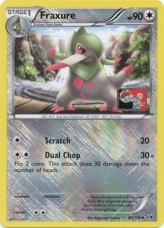 87, Black & White: Noble Victories, Colorless, Promo, Reverse Holofoil Fraxure (87/101) (League Promo) [Black & White: Noble Victories] - Trading Card World