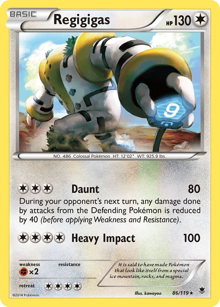 86, Colorless, Fighting[×2], Holo Rare, Holofoil, Reverse Holofoil, XY: Phantom Forces Regigigas (86/119) [XY: Phantom Forces] - Trading Card World