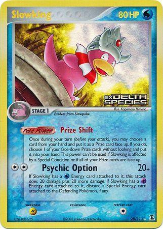 28, EX: Delta Species, Lightning[×2], Rare, Reverse Holofoil, Water Slowking (28/113) (Stamped) [EX: Delta Species] - Trading Card World