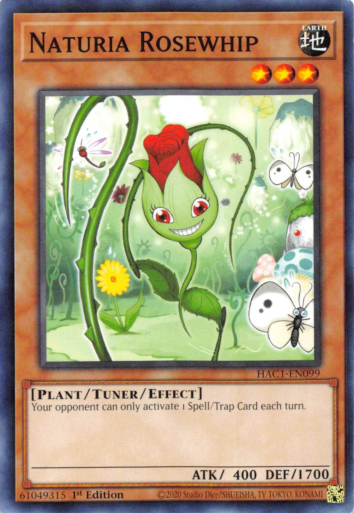 1st Edition, Earth, Hidden Arsenal: Chapter 1, Parallel Rare, Plant, Tuner/Effect Monster Naturia Rosewhip (Duel Terminal) [HAC1-EN099] Parallel Rare - Trading Card World