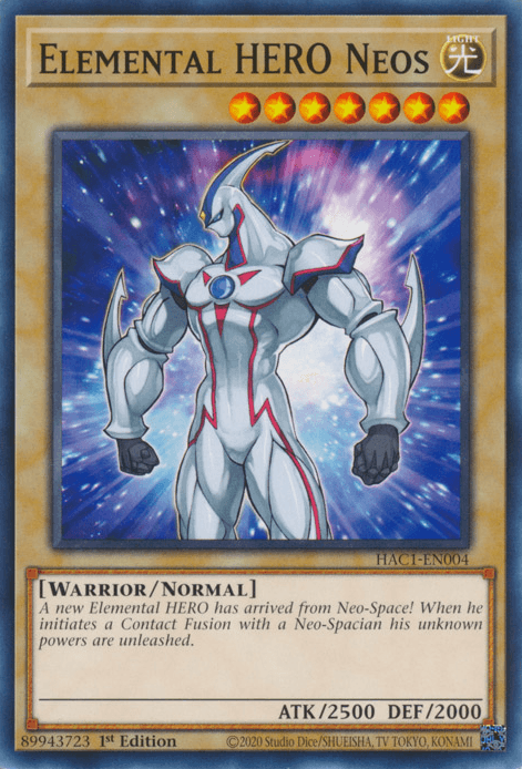 1st Edition, Common, Hidden Arsenal: Chapter 1, Light, Normal Monster, Warrior Elemental HERO Neos [HAC1-EN004] Common - Trading Card World