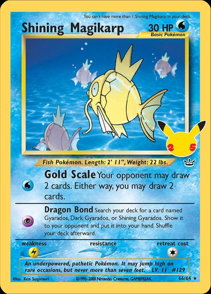 66, Celebrations: 25th Anniversary - Classic Collection, Holofoil, Lightning, Ultra Rare, Water Shining Magikarp (66/64) [Celebrations: 25th Anniversary - Classic Collection] - Trading Card World
