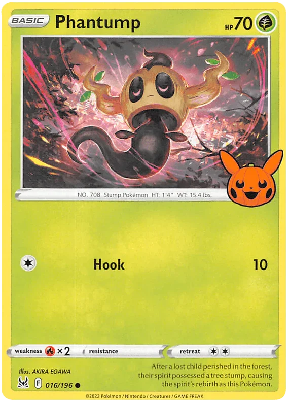 016, Fire [x2], Grass, Normal, Promo, Trick or Trade 2023 Phantump (016/196) [Trick or Trade 2023] - Trading Card World
