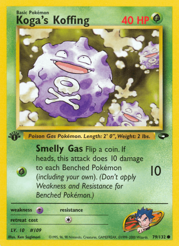 1st Edition Normal, 79, Common, Grass, Gym Challenge 1st Edition, Psychic[×2] Koga's Koffing (79/132) [Gym Challenge 1st Edition] - Trading Card World