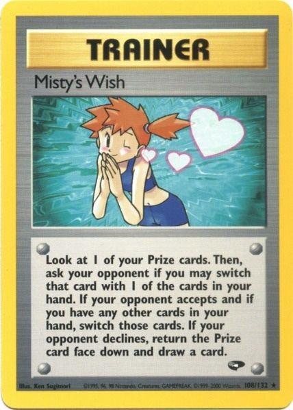 108, Gym Challenge Unlimited, Normal, Rare, Trainer Misty's Wish (108/132) [Gym Challenge Unlimited] - Trading Card World